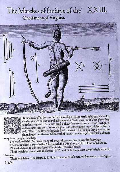 Indian Markings, engraved by Theodor de Bry (1528-1598) - view 1