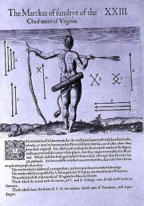Indian Markings, engraved by Theodor de Bry (1528-1598) by John White