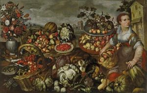 Stillleben Mit Gemuse, Fruchten Und Blumen by Jean Baptiste de Saive