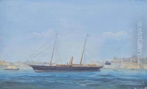 The British Steam Yacht Santa Maria 
 In Grand Harbour, Valetta