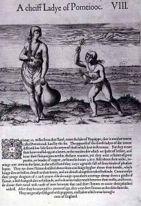 Indian Woman and Young Girl, engraved by Theodor de Bry (1528-1598) by John White