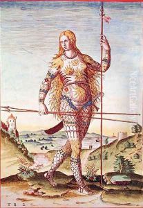 Pictish woman, from Admiranda Narratio..., engraved by Theodore de Bry (1528-98) 1585-88 by John White