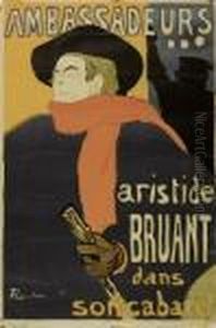 Ambassadeurs . Aristide Bruant Dans Son Cabaret by Henri De Toulouse-Lautrec