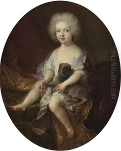 Portrait Of A Young Boy With A Dog by Francois de Troy