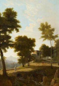 Italian Landscape With Architecture And Figural Staffage