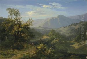 A Mountain Pass by Edouard De Vigne