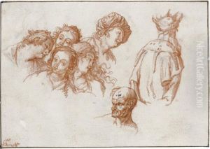 Studies Of Heads by Arie de Vois