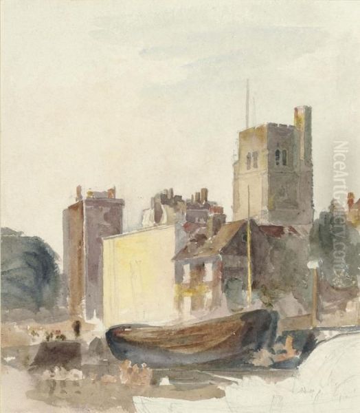 Barges At Lambeth - view 1