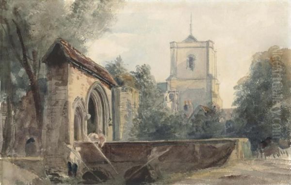 Waltham Abbey, Essex With Inscription 'waltham Abbey' - view 1