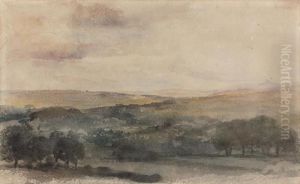 A Distant View Of Lowther Castle, Cumbria by Peter de Wint