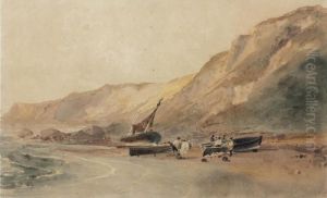 Fishermen Bringing In The Catch, Ventnor, Isle Of Wight by Peter de Wint