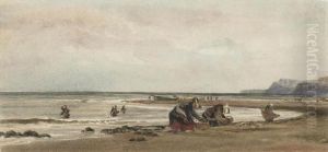 Seaweed Gatherers On The Shore At Redcar, Yorkshire