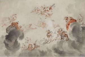 Deckenbildentwurf Fur Ein Profanes, Bacchanales Raumthema by Jacob de Wit