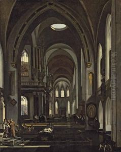 The Interior Of A Catholic Church by Emanuel de Witte