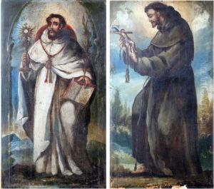 Saint Francois Et Un Saint Eveque Portant Une Monstrance by Francisco De Zurbaran