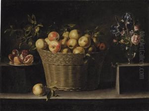 Apples In A Wicker Basket by Juan de Zurbaran