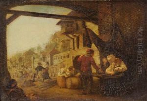 Marchande De Vin Sous Les Arcades by Philibert-Louis Debucourt