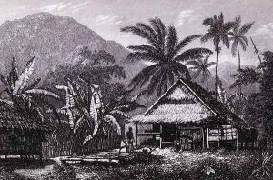View near Matavai Bay, Otaheite, engraved by Lieutenant Colonel Batty, from an account of the voyage of HMS Bounty by John Barrow, 1835 by John Webber
