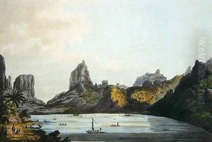 View of the Harbour of Taloo in the Island of Eimeo, from Views in the South Seas, pub. 1789