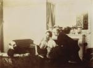 Portrait De Degas Avec Paul Poujaud Et Marie Fontaine by Edgar Degas
