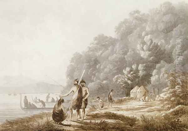 View in Queen Charlottes Sound, New Zealand, from Views in the South Seas, pub. 1790 - view 1