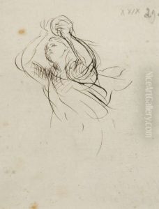 Etude Pour Une Femme Tenant Des Cymbales