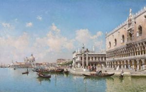 The Doge's Palace And Santa Maria Della Salute by Federico del Campo