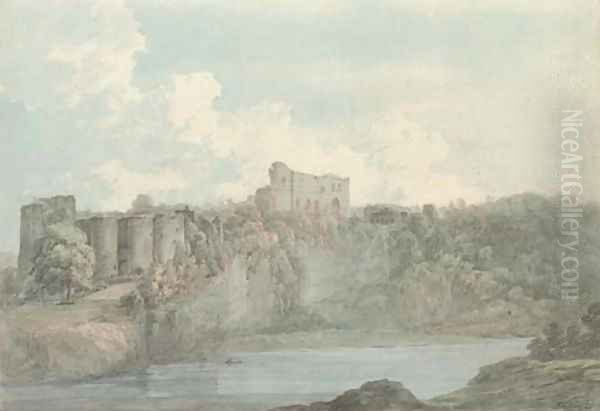 Chepstow Castle from across the River Wye - view 1