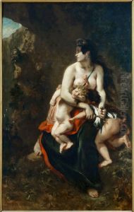 Medea About To Kill Her Children