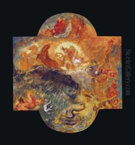 Apollo Slays Python With The Wax Posthumous Sale Seal by Eugene Delacroix