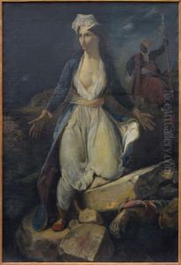 La Grece Sur Les Ruines De Missolongi by Eugene Delacroix