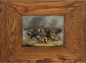 Moroccan Horsemen In Battle by Eugene Delacroix
