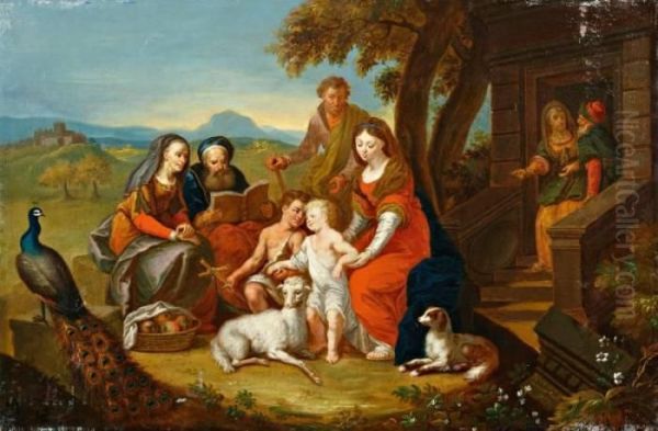 De Heilige Familie En De Jonge Johannes De Doper In Een Landschap - view 1