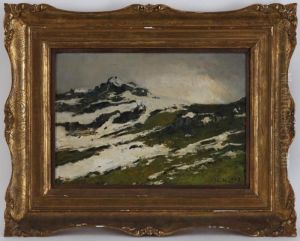 Paysage De Montagne by Lorenzo Delleani