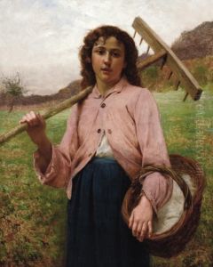 Return From The Fields by Francois Alfred Delobbe