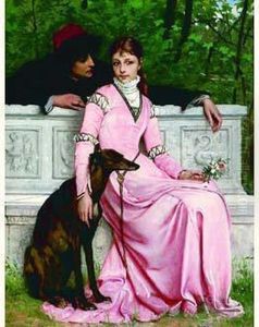 Scene Galante by Francois Alfred Delobbe