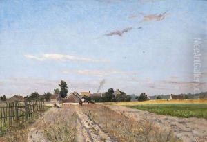 Les Champs A L'oree Du Village by Hippolyte Camille Delpy