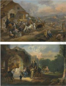 A Fair In A Village; And Soldiers Halting At A Farm
