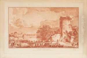 Premiere Vue Des Environs De Rouen by Gilles I Demarteau