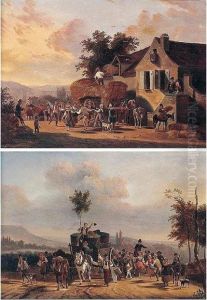 Villagers Dancing Before A Haywain