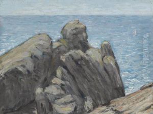 Rocks And Sea (coastal Scene) by Charles Demuth