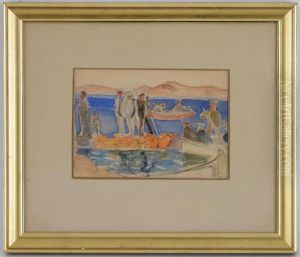 Marins Et Barque A Toulon by Maurice Denis