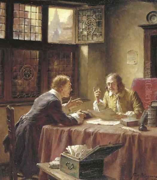 Two gentlemen discussing business - view 1