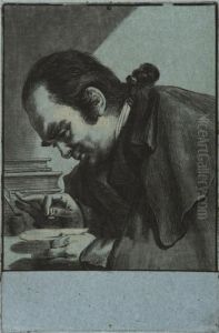 L'abbe Zani Faisant Dans Le Cabinet National Des Estampes De Paris by Dominique Vivant Denon