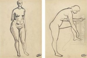 Femme Nue Debout A Droite And Femme Nue Debout by Andre Derain