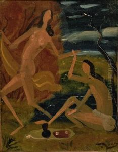 Deux Nus Dans Un Paysage by Andre Derain