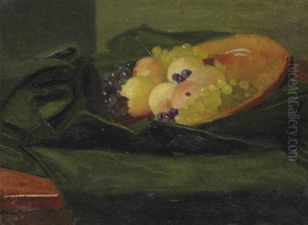 Nature Morte Aux Fruits Sur Velours Vert - view 1