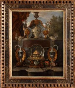 Stilleben Mit Prunkgeschirr Und Fruchten by Claude Francois Desportes