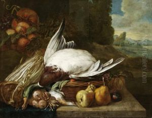 Stilleben Med Frukter Och Dod Grasand by Claude Francois Desportes