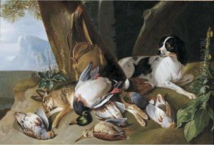 Hunting Still Life With Game Birds And A Greyhound by Claude Francois Desportes